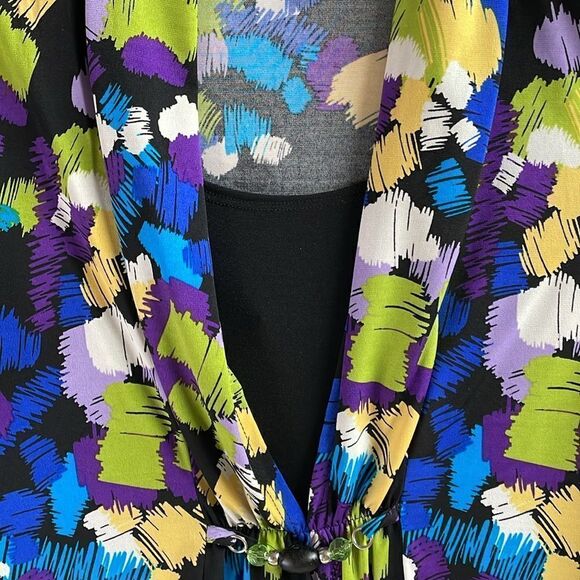 Notations Ladies Dress Top, Size Small, Black Multicolor, Size Small - Picture 4 of 9